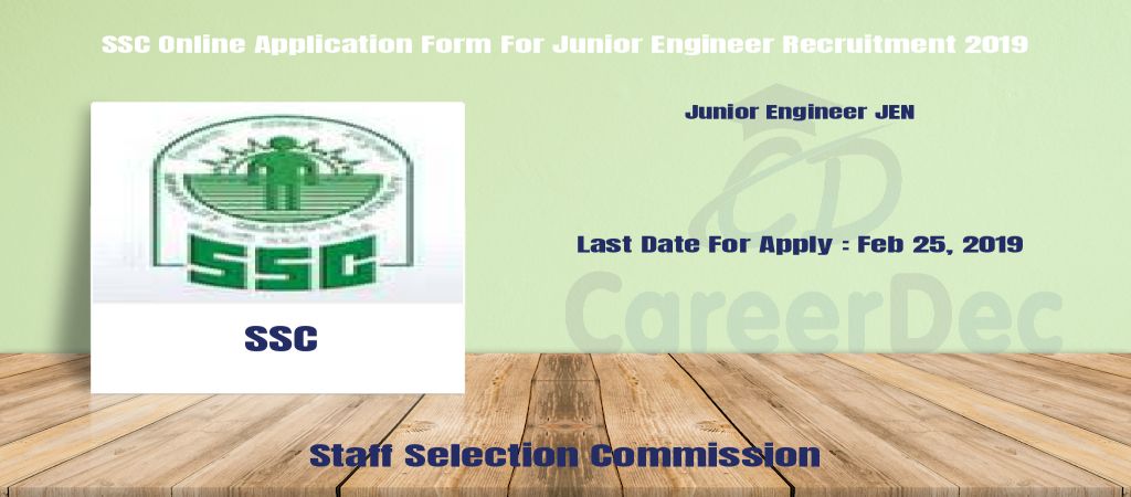 SSC Online Application Form For Junior Engineer Recruitment 2019 logo