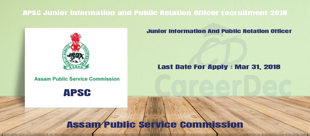 APSC Junior Information and Public Relation Officer recruitment 2018 logo