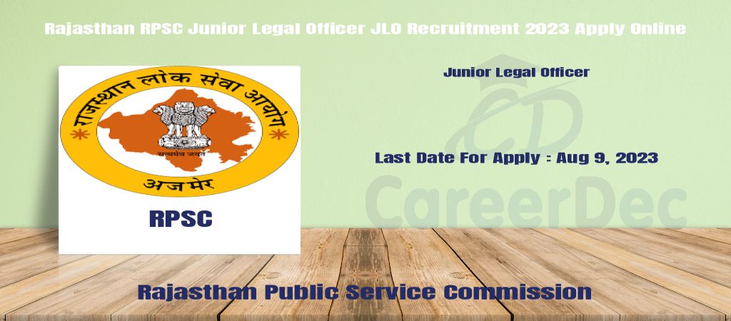 Rajasthan RPSC Junior Legal Officer JLO Recruitment 2023 Apply Online logo