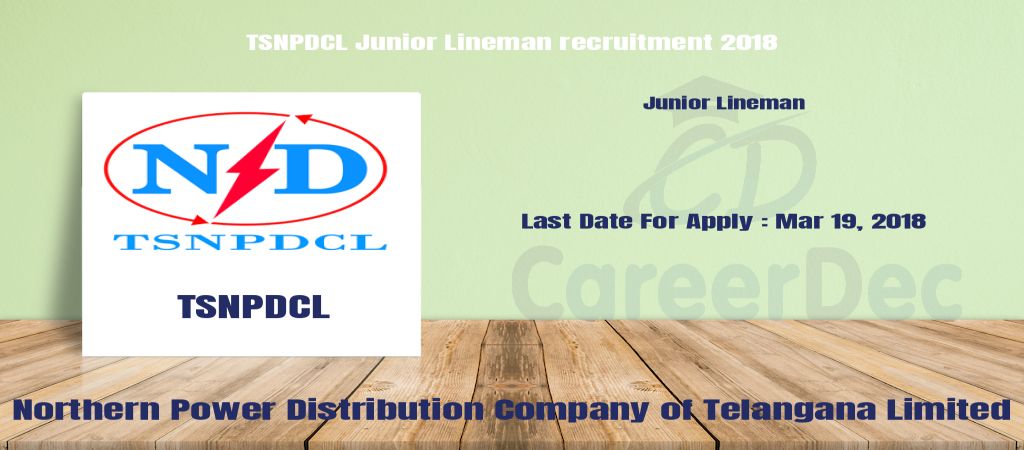 TSNPDCL Junior Lineman recruitment 2018 logo