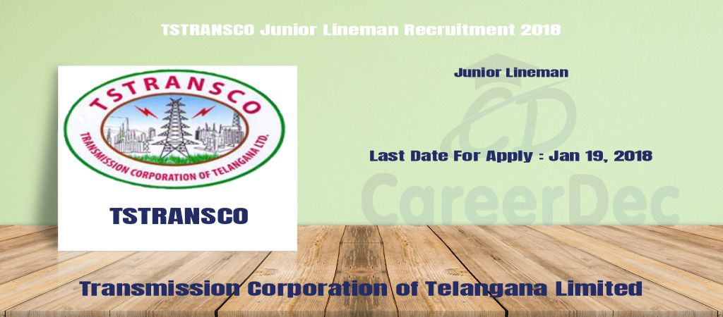 TSTRANSCO Junior Lineman Recruitment 2018 logo
