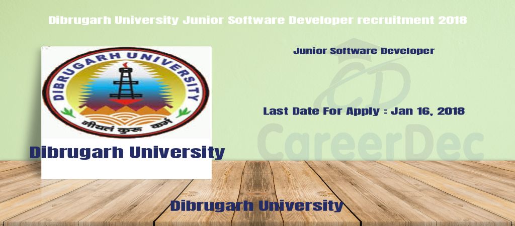Dibrugarh University Junior Software Developer recruitment 2018 logo