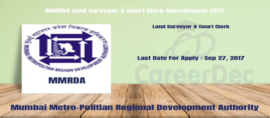 MMRDA land Surveyor & Court Clerk Recruitment 2017 logo