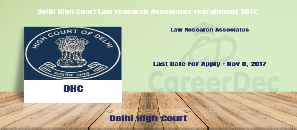 Delhi High Court Law research Associates recruitment 2017. logo