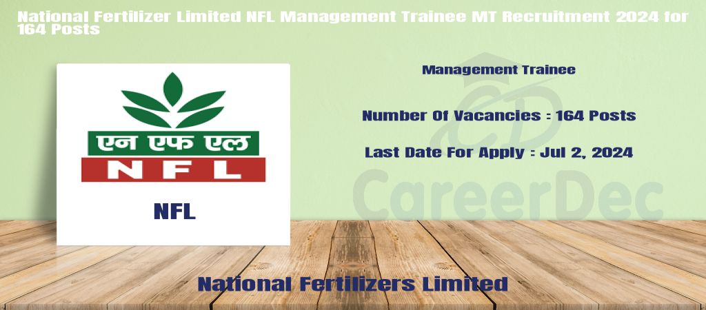 National Fertilizer Limited NFL Management Trainee MT Recruitment 2024 for 164 Posts logo