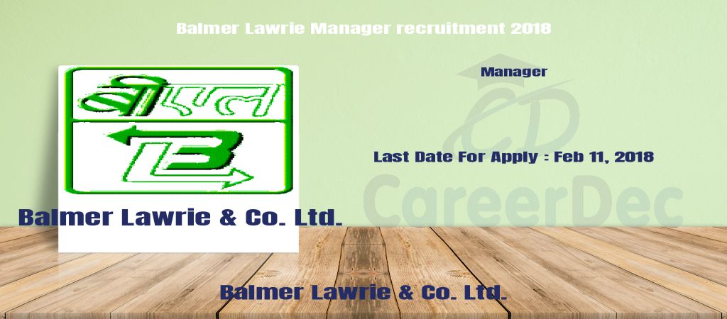 Balmer Lawrie Manager recruitment 2018 logo