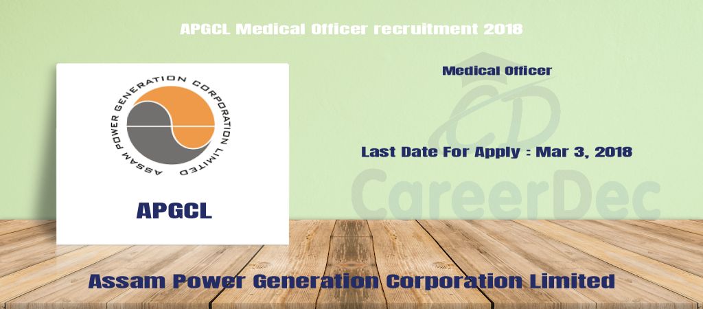 APGCL Medical Officer recruitment 2018 logo