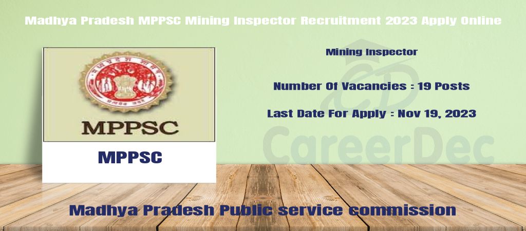 Madhya Pradesh MPPSC Mining Inspector Recruitment 2023 Apply Online logo