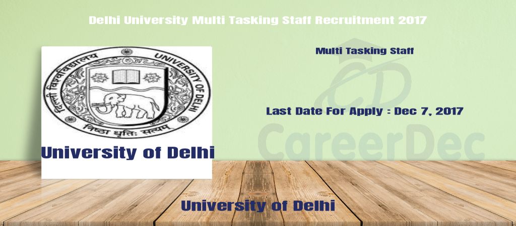 Delhi University Multi Tasking Staff Recruitment 2017 logo