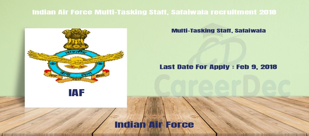Indian Air Force Multi-Tasking Staff, Safaiwala recruitment 2018 logo