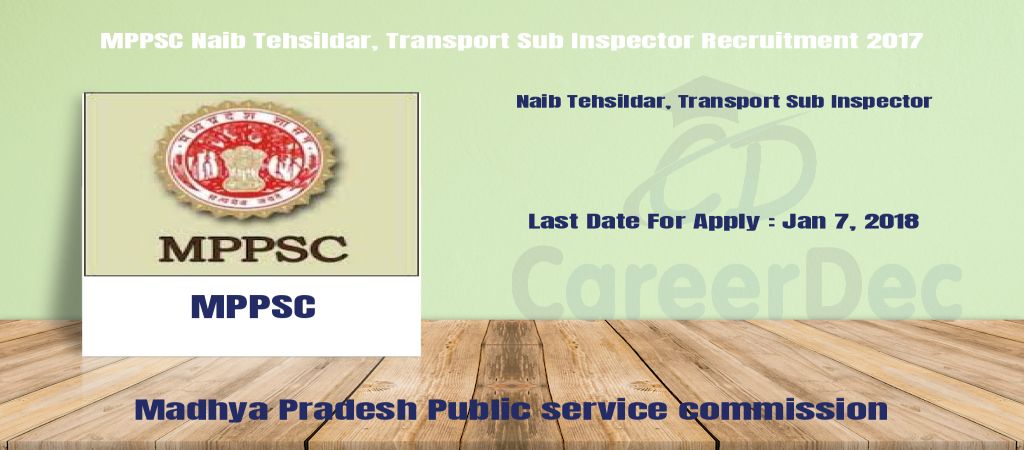 MPPSC Naib Tehsildar, Transport Sub Inspector Recruitment 2017 logo