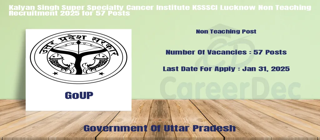 Kalyan Singh Super Specialty Cancer Institute KSSSCI Lucknow Non Teaching Recruitment 2025 for 57 Posts logo