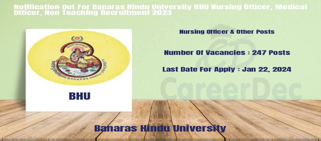 Notification Out For Banaras Hindu University BHU Nursing Officer, Medical Officer, Non Teaching Recruitment 2023 logo