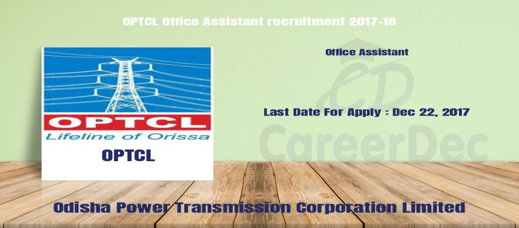 OPTCL Office Assistant recruitment 2017-18 logo