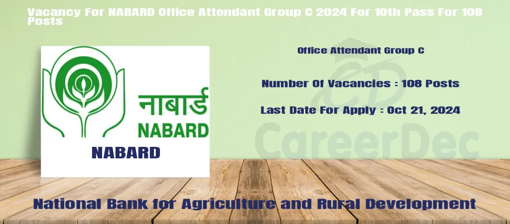 Vacancy For NABARD Office Attendant Group C 2024 For 10th Pass For 108 Posts logo