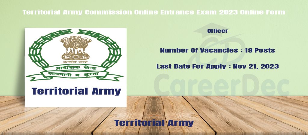 Territorial Army Commission Online Entrance Exam 2023 Online Form logo