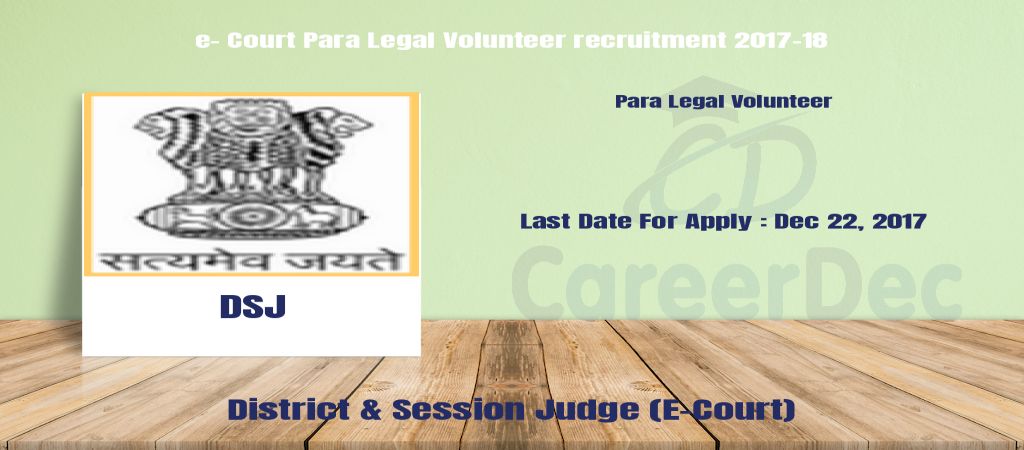 e- Court Para Legal Volunteer recruitment 2017-18 logo