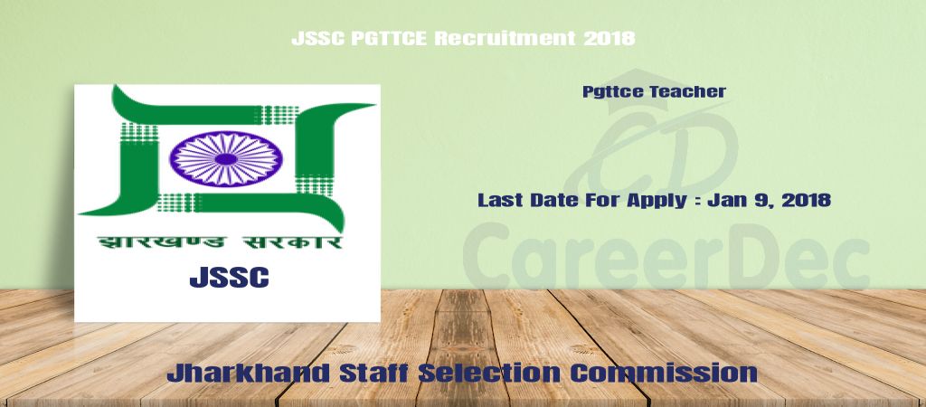 JSSC PGTTCE Recruitment 2018 logo