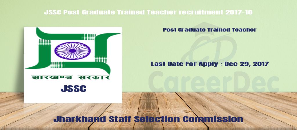 JSSC Post Graduate Trained Teacher recruitment 2017-18 logo