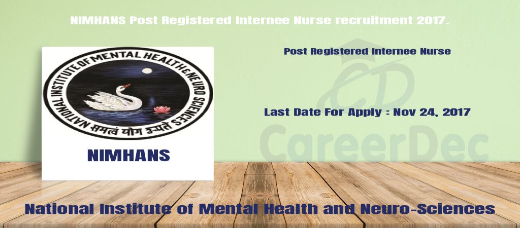 NIMHANS Post Registered Internee Nurse recruitment 2017. logo