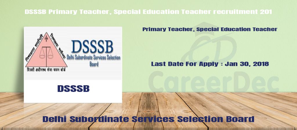DSSSB Primary Teacher, Special Education Teacher recruitment 201 logo