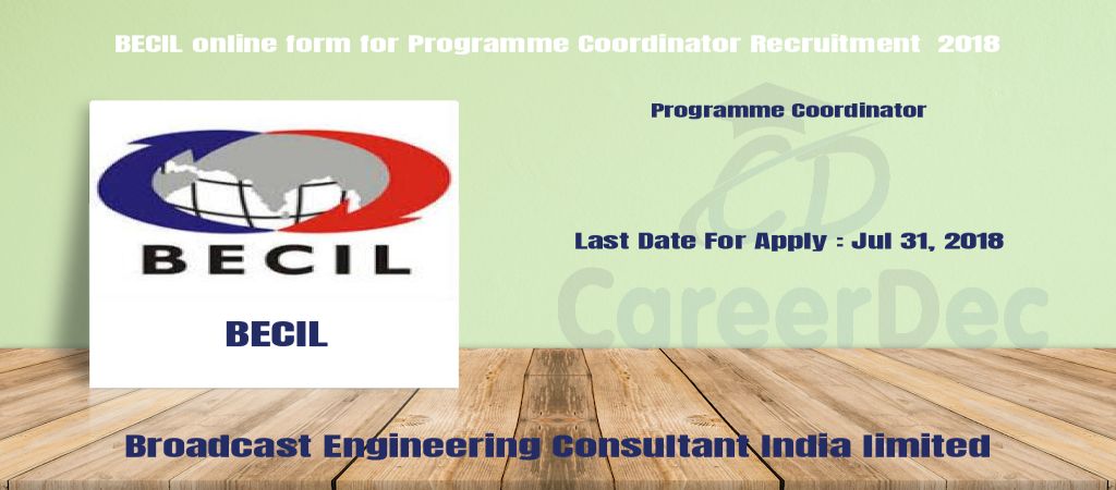 BECIL online form for Programme Coordinator Recruitment 2018 logo