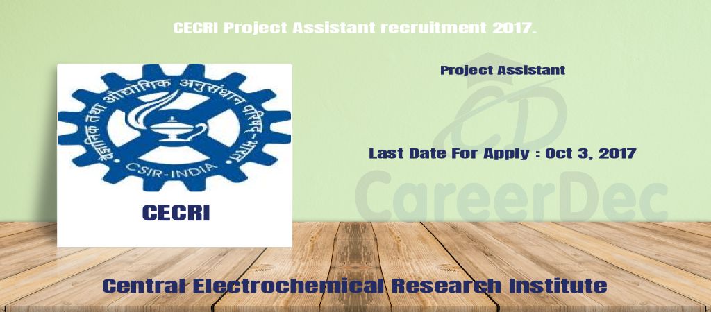 CECRI Project Assistant recruitment 2017. logo