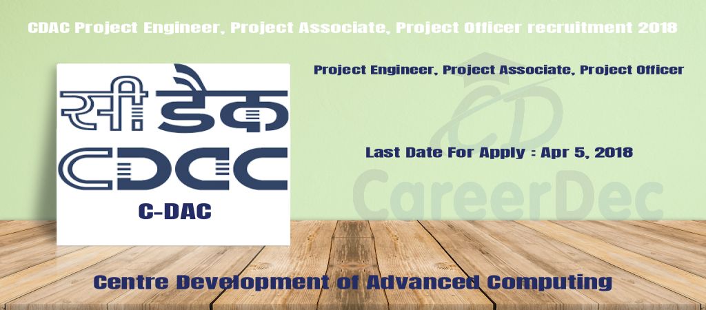 CDAC Project Engineer, Project Associate, Project Officer recruitment 2018 logo