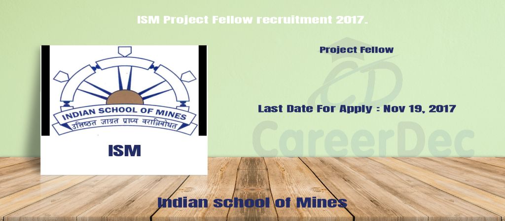 ISM Project Fellow recruitment 2017. logo