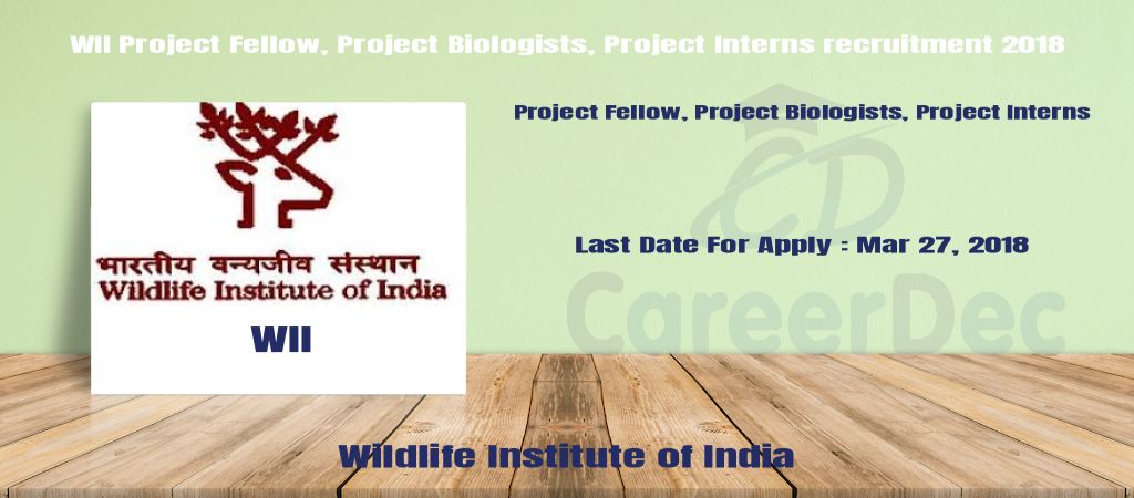 WII Project Fellow, Project Biologists, Project Interns recruitment 2018 logo