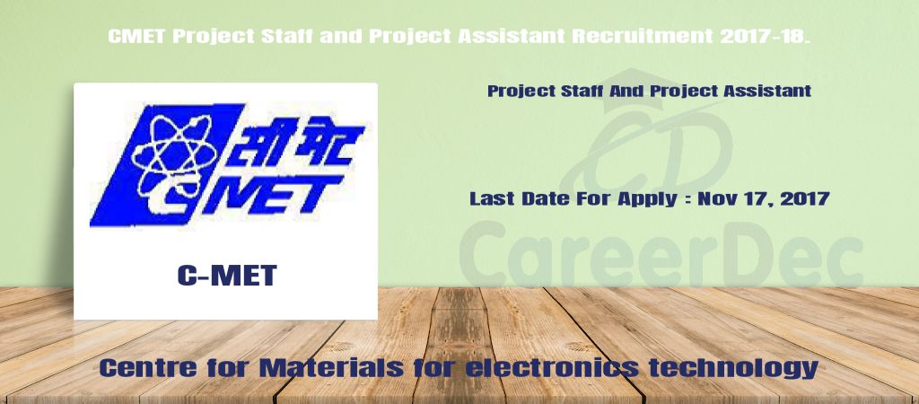CMET Project Staff and Project Assistant Recruitment 2017-18. logo