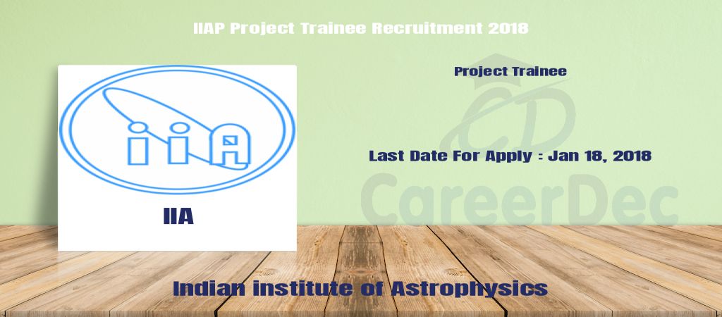 IIAP Project Trainee Recruitment 2018 logo