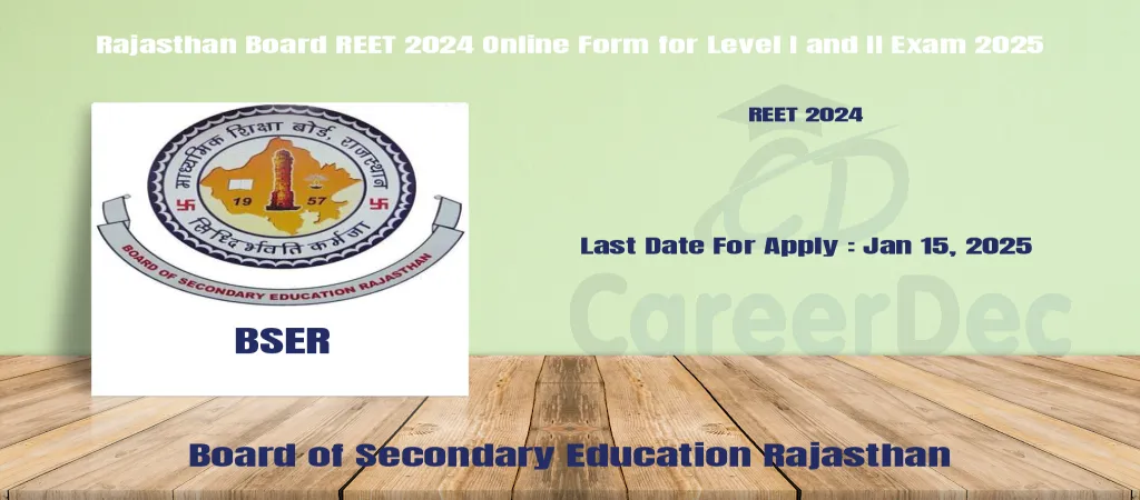 Rajasthan Board REET 2024 Online Form for Level I and II Exam 2025 logo