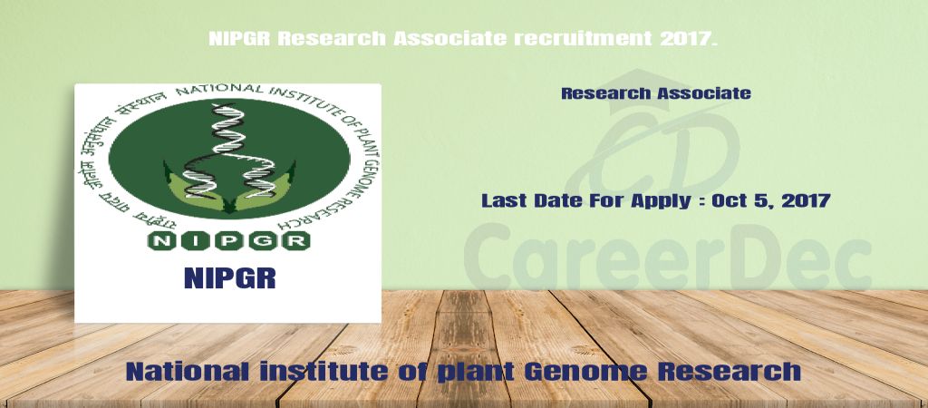 NIPGR Research Associate recruitment 2017. logo