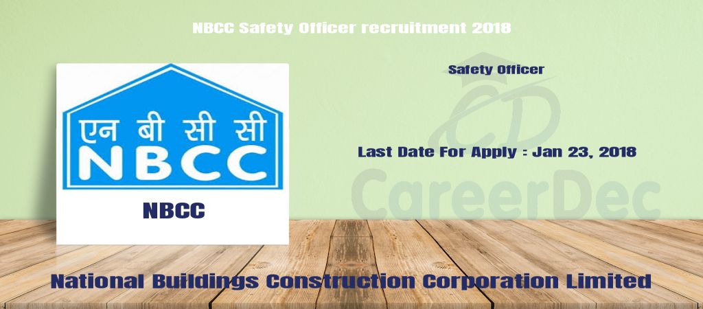 NBCC Safety Officer recruitment 2018 logo