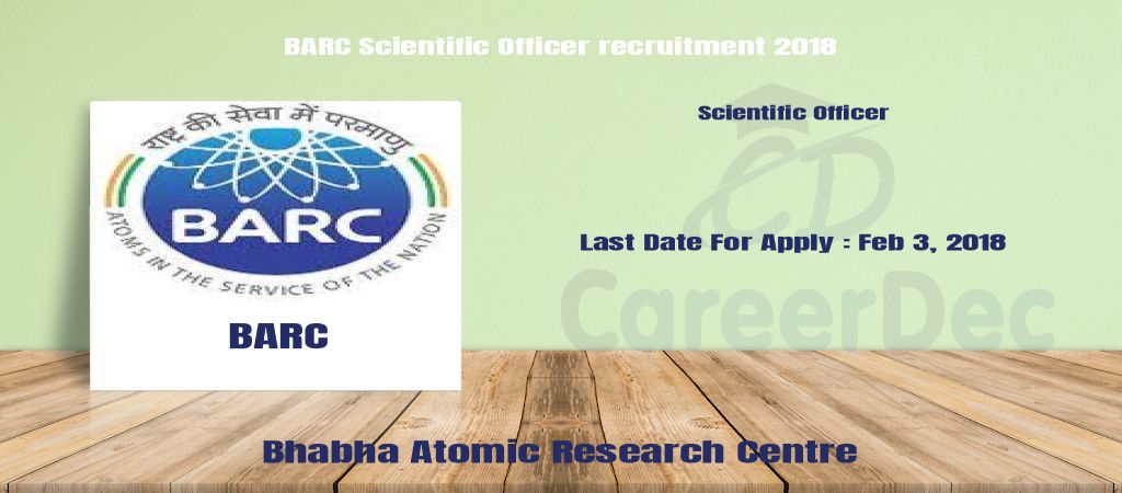 BARC Scientific Officer recruitment 2018 logo