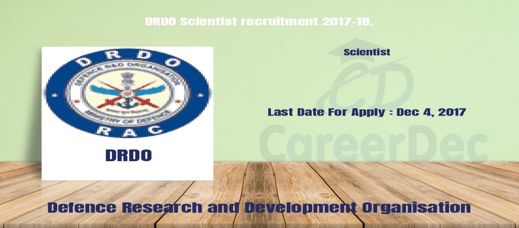 DRDO Scientist recruitment 2017-18. logo