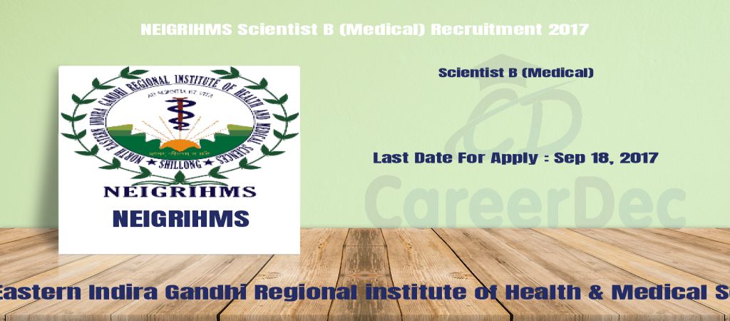 NEIGRIHMS Scientist B (Medical) Recruitment 2017 logo