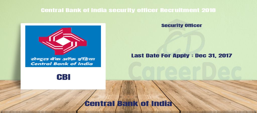 Central Bank of India security officer Recruitment 2018 logo