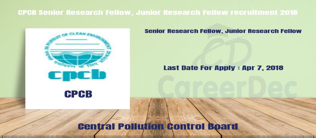 CPCB Senior Research Fellow, Junior Research Fellow recruitment 2018 logo