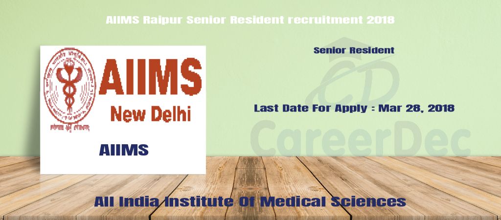 AIIMS Raipur Senior Resident recruitment 2018 logo