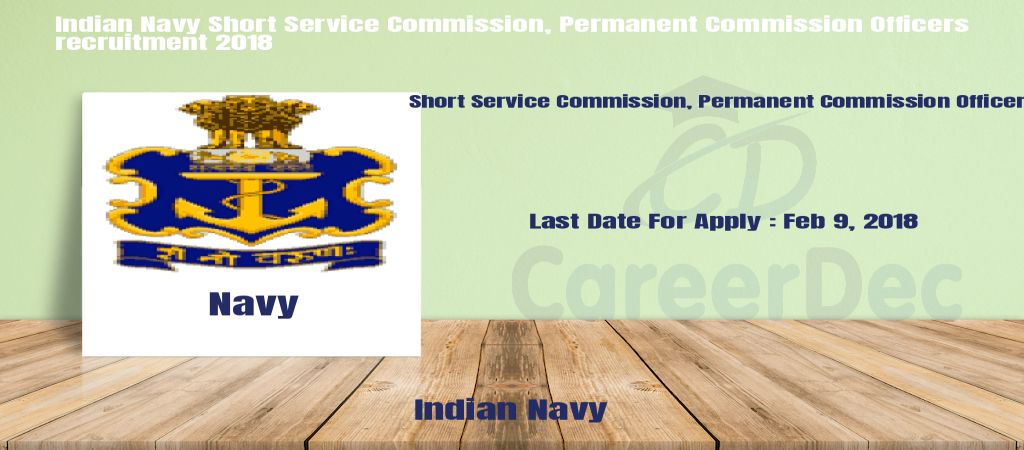 Indian Navy Short Service Commission, Permanent Commission Officers recruitment 2018 logo
