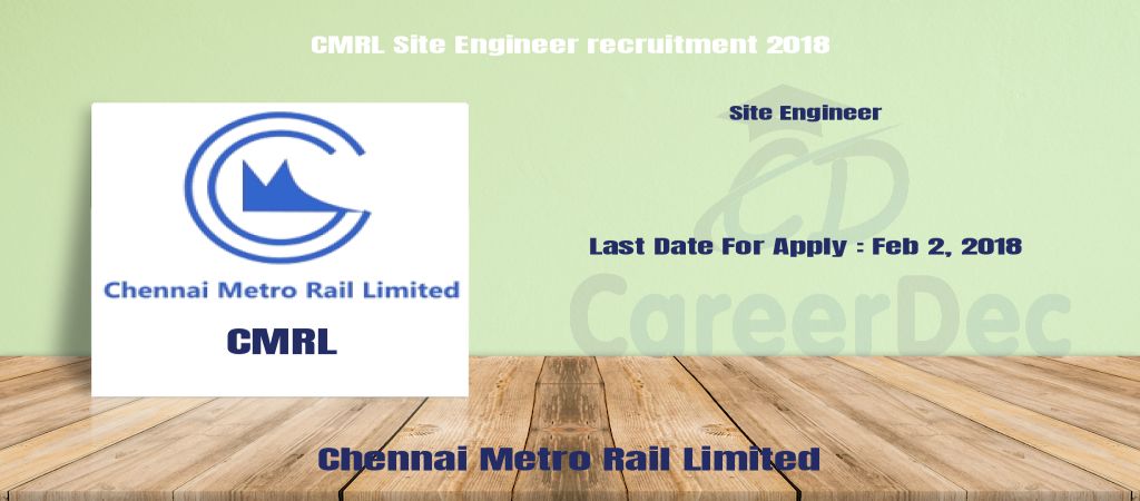 CMRL Site Engineer recruitment 2018 logo