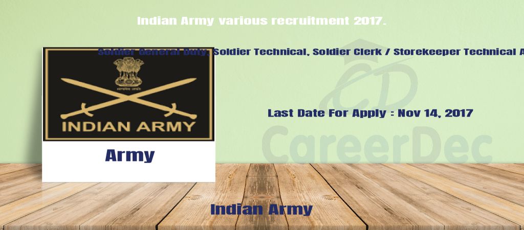 Indian Army various recruitment 2017. logo