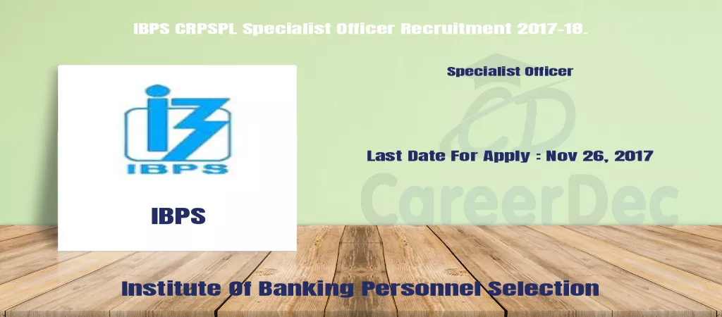 IBPS CRPSPL Specialist Officer Recruitment 2017-18. logo