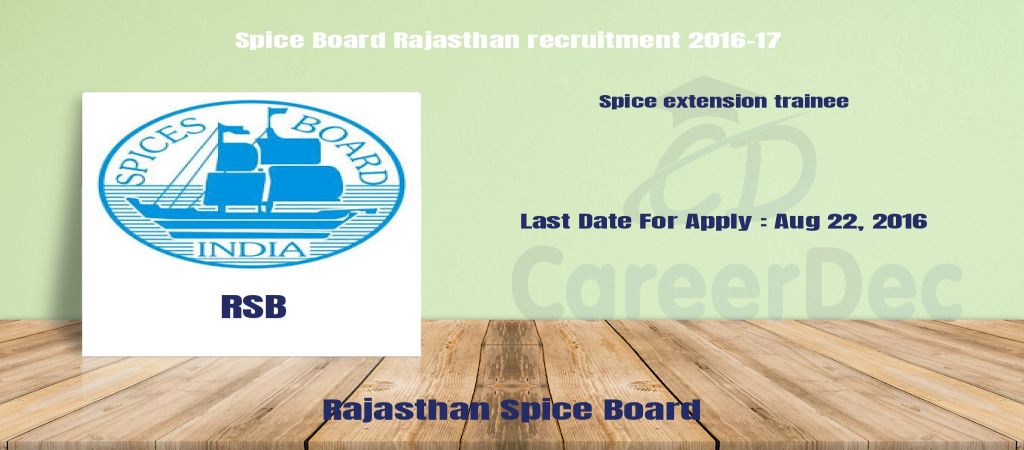 Spice Board Rajasthan recruitment 2016-17 logo