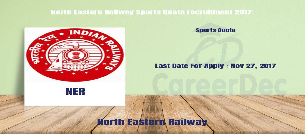 North Eastern Railway Sports Quota recruitment 2017. logo