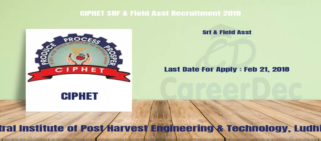 CIPHET SRF & Field Asst Recruitment 2018 logo