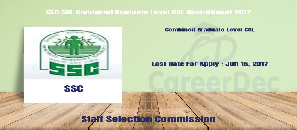 SSC-SGL Combined Graduate Level CGL Recruitment 2017 logo