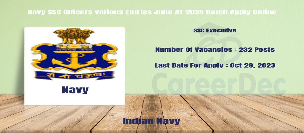 Navy SSC Officers Various Entries June AT 2024 Batch Apply Online logo